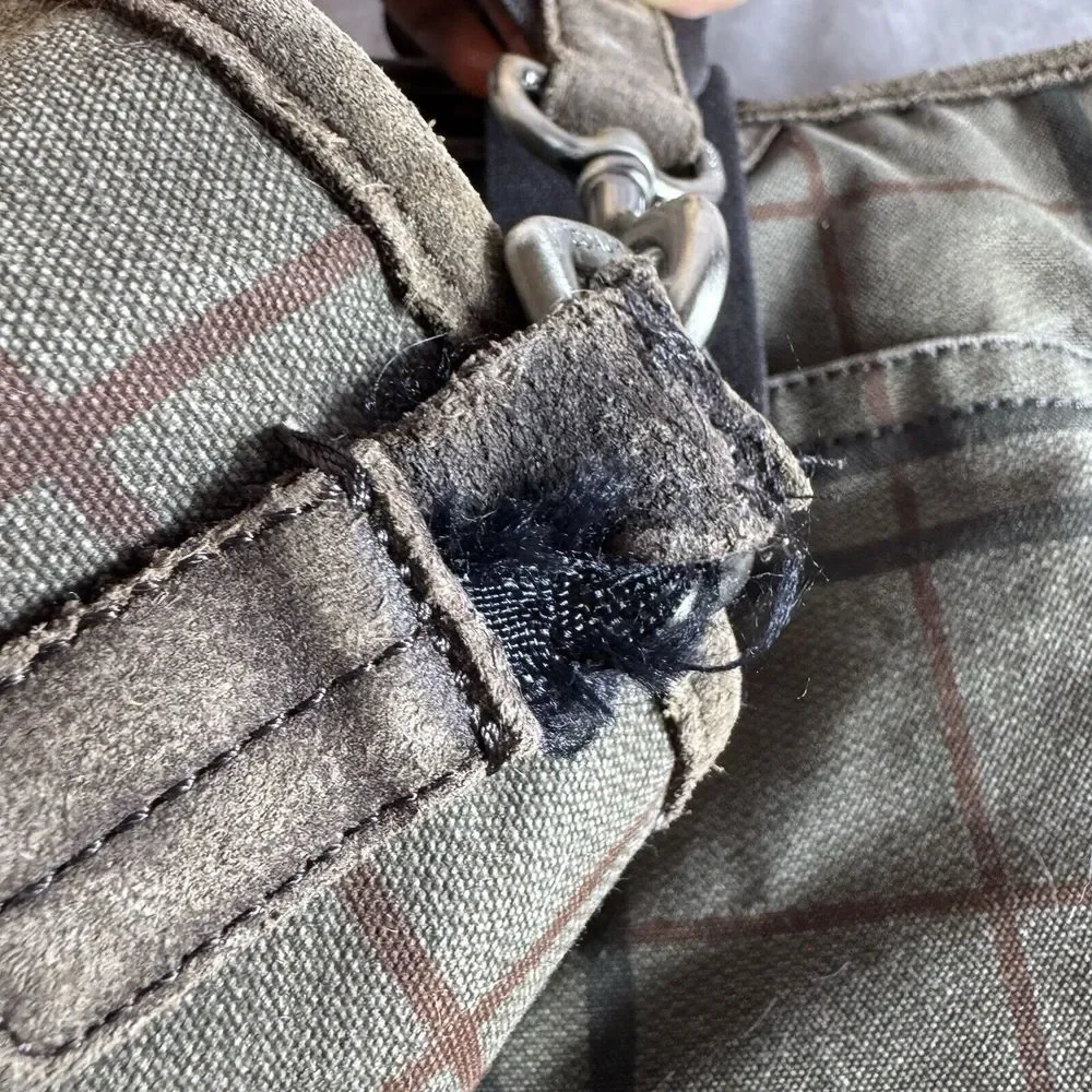 Coach D1361-F70934 Canvas W/Leather Trim Plaid Travel‎ Bag - Picture 7 of 8